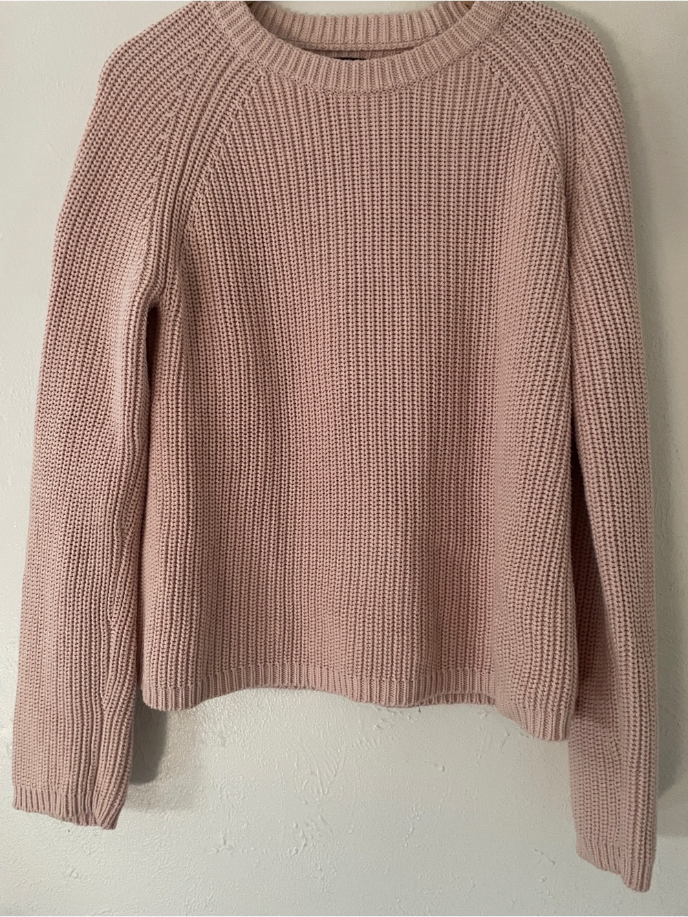 Quince Organic Cotton Fisherman Crew Sweater Shell Pink Rib Knit M - Picture 6 of 8